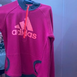 Adidas pink half zip